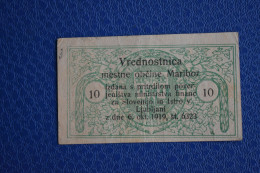 Banknotes Yugoslavia 10 Vinarjev Maribor  1919 G/F - Yougoslavie