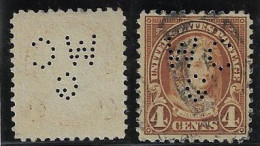 USA United States 1908/1933 Stamp With Perfin WC/G By Welbach Company From Gloucester City Lochung Perfore - Zähnungen (Perfins)