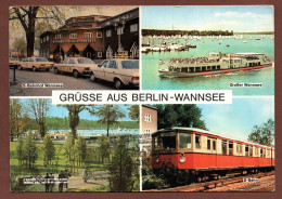 (RECTO / VERSO) BERLIN - GRÜSSE AUS BERLIN - WANNSEE MIT S-BAHN UND MERCEDES TAXI - CPSM GF - Wannsee