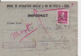 WW2 Cover 1943 Censorship, Commercial Office Lawyer, King Mihai ROMANIA - Lettres 2ème Guerre Mondiale