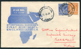 1931 Kenya & Uganda Imperial Airways First Flight Cover Kisumu - Juba / Khartoum Sudan  - Kenya & Oeganda