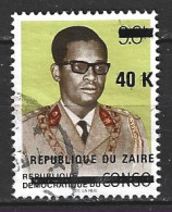 ZAIRE. N°889 Oblitéré De 1977. Timbre Du Congo Surchargé. - Used Stamps