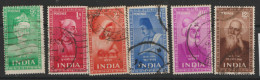 India  1951 SG  337-42   Saints And Poets    Fine Used   - Oblitérés