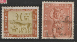 India  1961 SG  446-7  Archaeological Survey   Fine Used   - Used Stamps