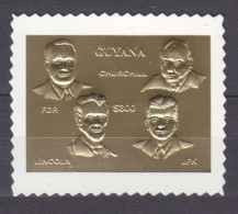 1994 Guyana 4520 Gold Politicians - A. Lincoln, V. Churchill, J. Kennedy7,50 € - Sir Winston Churchill