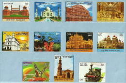 INDIA 2014 RARE Complete Set 11v My Stamp MNH- Missing From 2014 Year Pack- Church Train Butterfly Fish Buddha - Años Completos