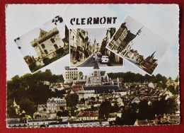 Delcampe - CPSM Grand Format -   Clermont -(Oise) L'Hôtel De Ville Et La Statue De C.F Cassini De Thury - Rue De La République  ... - Clermont