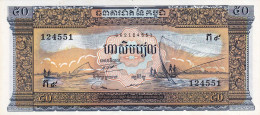 Cambodia 50 Riels ND (1956-75) UNC P-7c "free Shipping Via Regular Air Mail (buyer Risk Only) - Cambodge