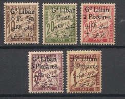 GRAND LIBAN - 1924 - Taxe TT N°Yv. 6 à 10 - Série Complète - Neuf * / MH VF - Timbres-taxe