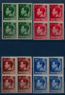 British Agencies In Morocco - 1936  -  Spanish Currency - King Edward VIII - Complete Set - Block Of 4 -  MNH - British Levant