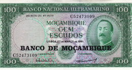 Mozambique 100 Escudos ND (1976 - Old Date 27.3.1961) UNC P-117a "free Shipping Via Regular Air Mail (buyer Risk)" - Mozambico