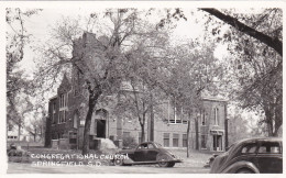 South Dakota Springfield Congregational Church Old Cars Real Photo - Andere & Zonder Classificatie