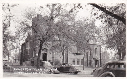 South Dakota Springfield Congregational Church Old Cars Real Photo - Sonstige & Ohne Zuordnung