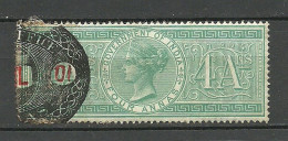 INDIA Revenue Tax Stamp 4 Annas O - Francobolli Di Servizio