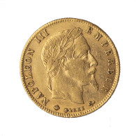 Second-Empire-5 Francs Or Napoléon III Tête Laurée 1866 Paris - 5 Francs (gold)