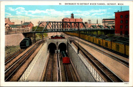 Michigan Detroit Entrance To Detroit River Tunnel Curteich - Detroit