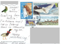 C11 : Russia - White Owl, Letter Stationery, Country Homes, Stamps Used On Postcard - Brieven En Documenten