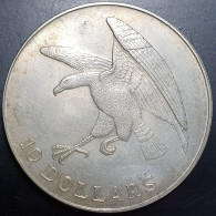 Singapore Commemorative 10 Dollars Eagle Hawk 1974 UNC Silver - Singapur