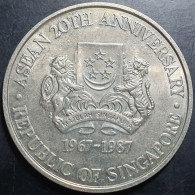 Singapore Commemorative 20th Anniv ASEAN 10 Dollars 1987 UNC - Singapore