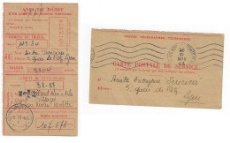 LYON Sericica Compte Points Textiles AVIS DEBIT Ob Meca 26 11 1943 Compte Tissages Cellard St Julien Molette - Mechanical Postmarks (Other)