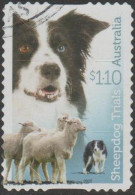 AUSTRALIA DIE-CUT- USED 2022 $1.10 Sheepdog Trials 150 Years - Black And White Collie - Gebruikt