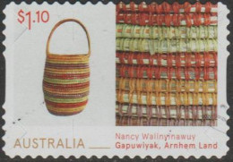 AUSTRALIA DIE-CUT- USED 2022 $1.10 Aboriginal Fibre Art - Twined Conical Bathi - For A Baby - Gebruikt