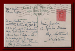 1925 Espana Spain Tarjeta Del Muello De Palma De Mallorca Dirigida A Inglaterra 2scans Postcard - Sonstige & Ohne Zuordnung