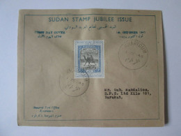 Soudan Timbre Jubile Premier Jour Enveloppe 1948/Sudan Stamp Jubilee Issue First Day Cover 1948 - Soudan (1954-...)