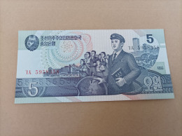 Billete De Corea Del Norte De 5 Won, Año 1998, UNC - Corée Du Nord