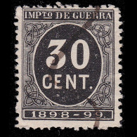 Alfonso XIII.1898.CIFRA.30c.Cancelación Manual.Alemany 25 - Usados