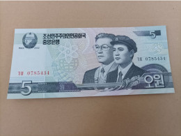 Billete De Corea Del Norte De 5 Won, Año 2002, UNC - Corée Du Nord