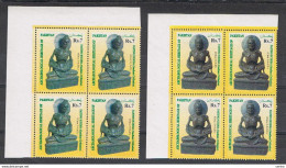 PAKISTAN:  2003  BUDDHA  -  2  KOMPLET  SET  BLOCK  4  UNUSED  STAMPS - Pakistan