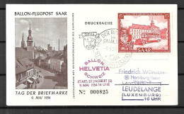 SARRE   FDC JOURNEE DU TIMBRE 1954 - FDC