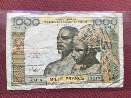 BANQUE DE L’AFRIQUE DE L’OUEST Billet De 1000 Francs - Other - Africa