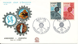 Andorre French FDC Europa CEPT 29-4-1967 Complete Set With Nice Cachet - 1967