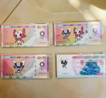 Banknote Collection，Four Sets Of Fuwa Commemorative Coin For The 2020 Tokyo Olympics Anti Counterfeiting Fluorescent - Japan