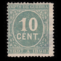 Alfonso XIII.1897.CIFRA Verde.10c.Nuevo(*).EDIFIL 233 - Nuevos