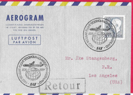 SVERIGE - FIRST FLIGHT S.A.S VIA GREENLAND FROM STOCHKOLM TO LOS ANGELES *15.11.1954* ON OFFICIAL COVER - Storia Postale
