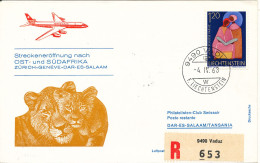 Liechtenstein Swissair First Flight Cover Zürich - Geneve - Dar Es Salaam 4-4-1963 - Covers & Documents