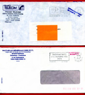 1986/1989 - 2 Enveloppes - Griffe Linéaire "AFFRANCHISSEMENT EN COMPTE PTT" - - Lettres Civiles En Franchise