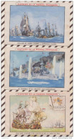 6AI4678 Lot De 3 Cartes HISTOIRE DE LA MARINE FRANCAISE Illus BERTIER 2 SCANS - Bateaux