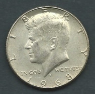 Etats-Unis. Half Dollar 1968 D Denver. Kennedy. En Argent Laupi 15507 - 1964-…: Kennedy