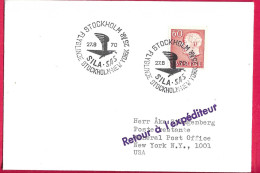 SVERIGE - SPECIAL CANCELLATION "FLYGLINDE STOCKHPL-NEW YORK 25 AR*27.8.70*/ SILA.SAS" - Storia Postale