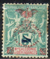 NOUVELLE CALEDONIE NEW NUOVA CALEDONIA 1903 VARIETY SURCHARGED FRENCH COLONIES CENT. 4 On 5c MH - Gebraucht