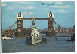 London Brigde HMS Belfast 1980 Photo Carte Ship UK Htje - River Thames