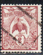 NOUVELLE CALEDONIE NEW NUOVA CALEDONIA 1905 1928 KAGU BIRD CENT. 2c USATO USED OBLITERE' - Gebraucht