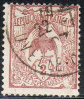 NOUVELLE CALEDONIE NEW NUOVA CALEDONIA 1905 1928 KAGU BIRD CENT. 2c USATO USED OBLITERE' - Gebraucht