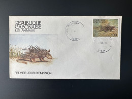 Gabon Gabun 1985 Mi. 931 FDC 1er Jour Cover Faune Fauna Atherure Canceled In 1989 Only! - Otros & Sin Clasificación