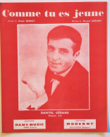 Partition Vintage Sheet Music DANYEL GERARD : Comme Tu Es Jeune * 60's Bernet - Chansonniers