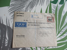 Lettre En Recommandé Arusha 1936 Kenya Uganda Tanganyka E  Pour Zurich Suisse - Kenya, Oeganda & Tanganyika